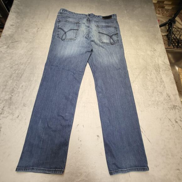 Calvin Klein Jeans Mens 38x31 Blue Straight Leg Stretch Denim Classic Pants - Picture 8 of 9